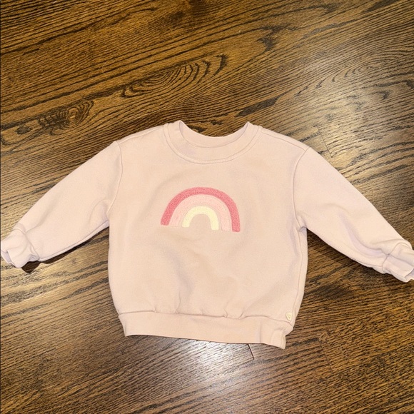 Gap Light Pink Rainbow Sweatshirt and Jogger Set 12-18 Months - Picture 2 of 7